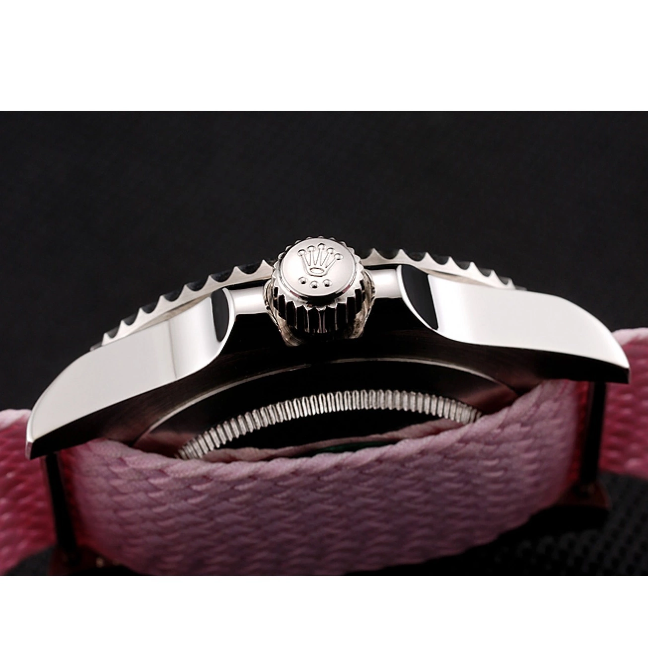 Aaa replica watch Bezel Dial Rolex Pink Pink Pink Submariner Fabric Bracelet 1453866 0612